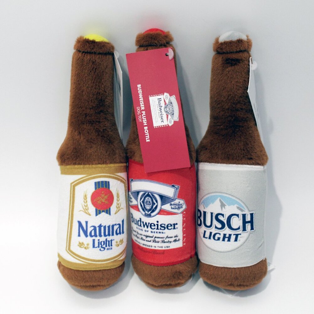 Beer Plush Bottle Dog Toy Bundle